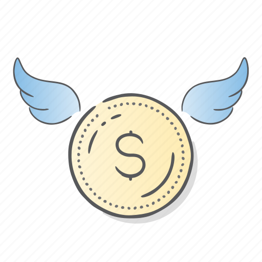 Coin, dollar, finance, fly, raise icon - Download on Iconfinder