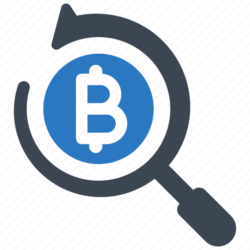 Bitcoin, cryptocurrency, research, search icon - Download on Iconfinder