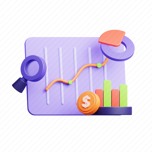 Investing, platform, finance, money, chart 3D illustration - Download on Iconfinder