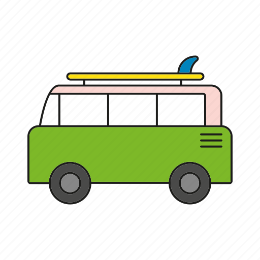 Automobile, car, surfer, traffic, transportation, van, vehicle icon - Download on Iconfinder