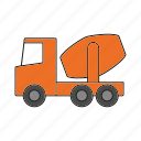 automobile, concrete truck, construction, traffic, transportation, truck, vehicle 
