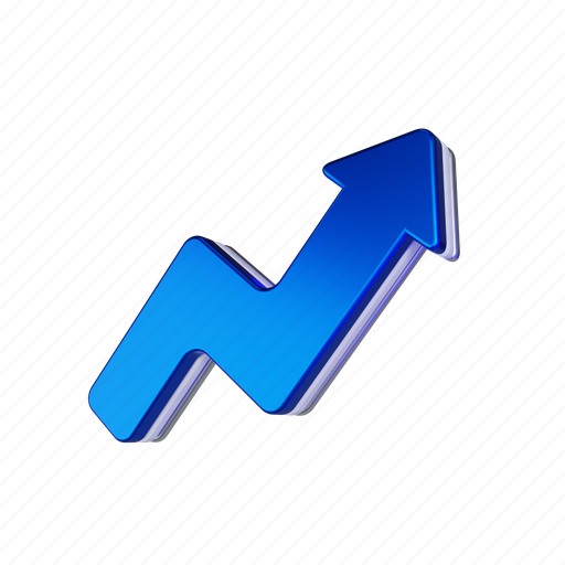 Arrow, up, arrows, move, pointer, chart, graph 3D illustration - Download on Iconfinder