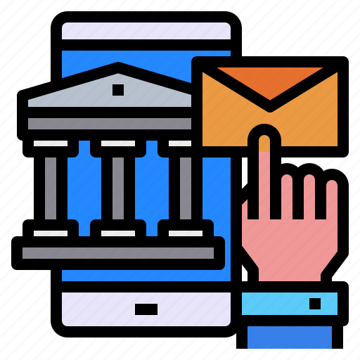 Bank, hand, mail, mobile icon - Download on Iconfinder