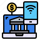 bank, coin, laptop, mobile