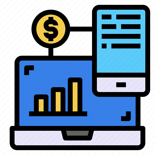 Graph, laptop, mobile, money icon - Download on Iconfinder