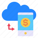 cloud, currency, mobile, transfer