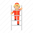 departfireman, extinguishingment, fire, ladder, uniform