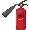cartoon, emoji, extinguisher, face, fire 