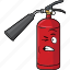 cartoon, emoji, extinguisher, face, fire 