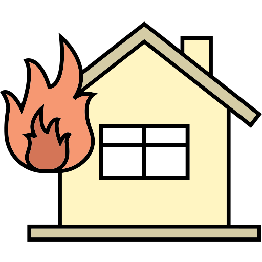 Burning house, estate fire, fire home, fire house, house flame, smog fire icon - Download on Iconfinder