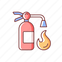 fire extinguisher, flame, protection, burning