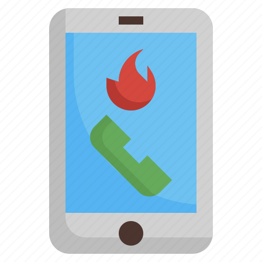 Call, fire, emergency, phone, receiver, communications icon - Download on Iconfinder