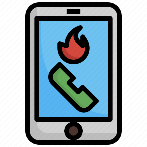 Call, fire, emergency, phone, receiver, communications icon - Download on Iconfinder