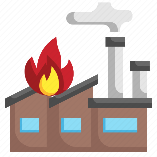 Factory, fire, accident, flame, industry icon - Download on Iconfinder
