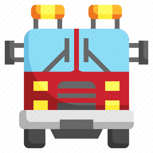 Fire, truck, vehicle, firefighter, car, construction, and icon - Download on Iconfinder