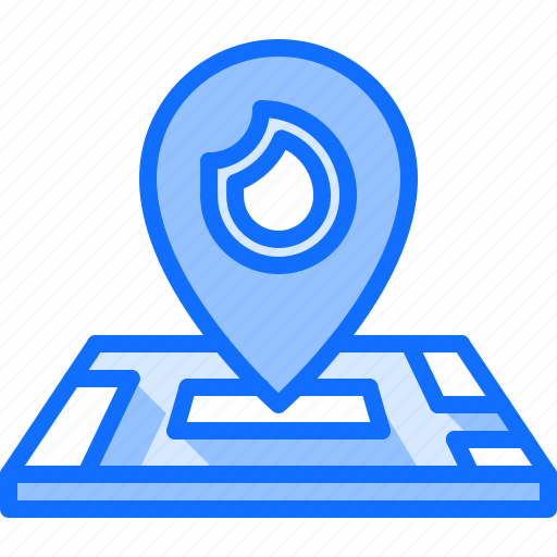 Map, pin, location, fireman, fire icon - Download on Iconfinder