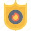 shield, protection, fireman, fire 