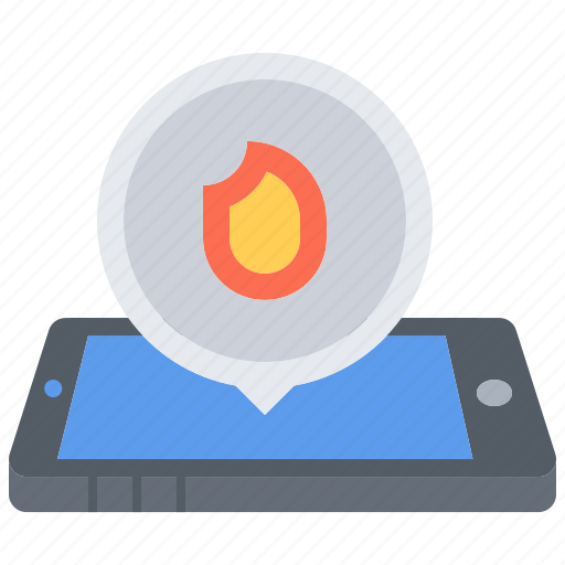 Pin, location, app, smartphone, fireman, fire icon - Download on Iconfinder