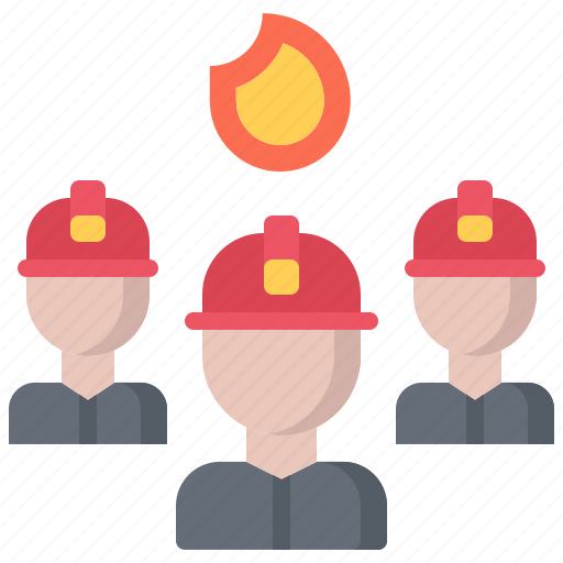 Team, group, helmet, uniform, people, fireman, fire icon - Download on Iconfinder