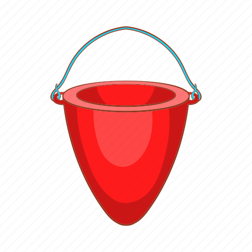 Bucket, cartoon, container, fire, item, sign, work icon - Download on Iconfinder