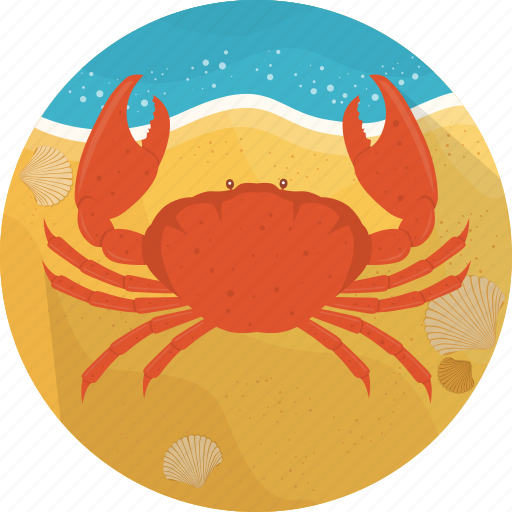 Crab, fish, food, sand, sea, seafood, meal icon - Download on Iconfinder