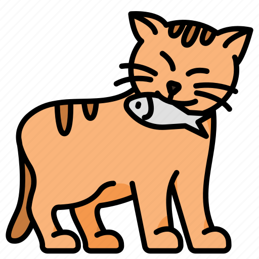Cat, catch, fish, animal, hunting icon - Download on Iconfinder