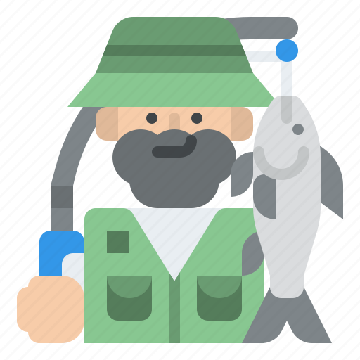 Fisherman, fishing, catching, fish icon - Download on Iconfinder