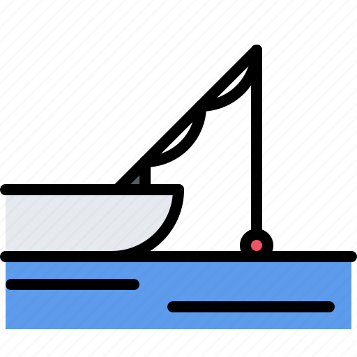 Boat, water, rod, float, fisherman, fishing, nature icon - Download on Iconfinder