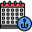 date, calendar, hook, fisherman, fishing, nature 
