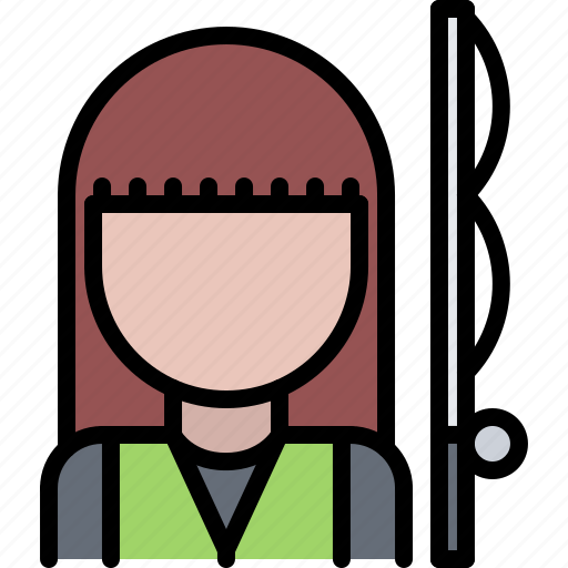 Woman, rod, fisherman, fishing, nature icon - Download on Iconfinder
