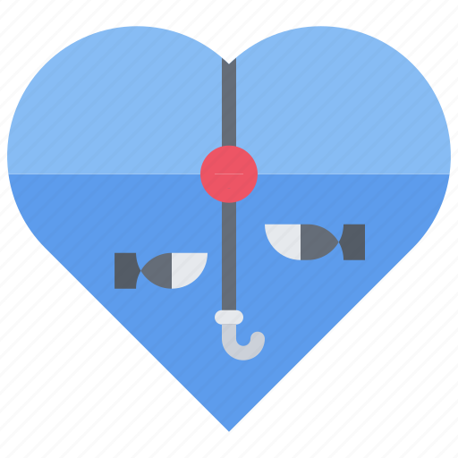 Love, fish, hook, heart, fisherman, fishing, nature icon - Download on Iconfinder