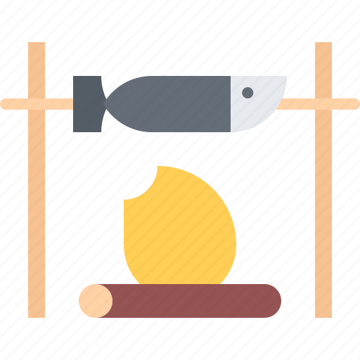 Fish, bonfire, fire, firewood, fisherman, fishing, nature icon - Download on Iconfinder