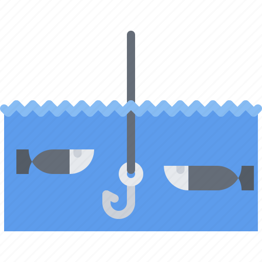 Water, fish, hook, rod, fisherman, fishing, nature icon - Download on Iconfinder