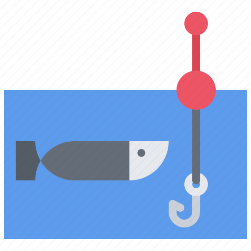 Hook, float, rod, fish, water, fisherman, fishing icon - Download on Iconfinder