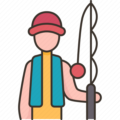 Fisherman, fishing, hobby, recreation, activity icon - Download on Iconfinder