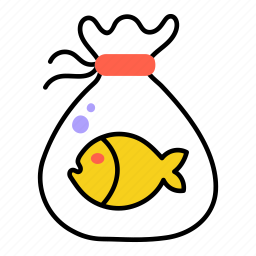 Aquarium bag, fish bag, fish pouch, plastic bag, sea creature icon - Download on Iconfinder