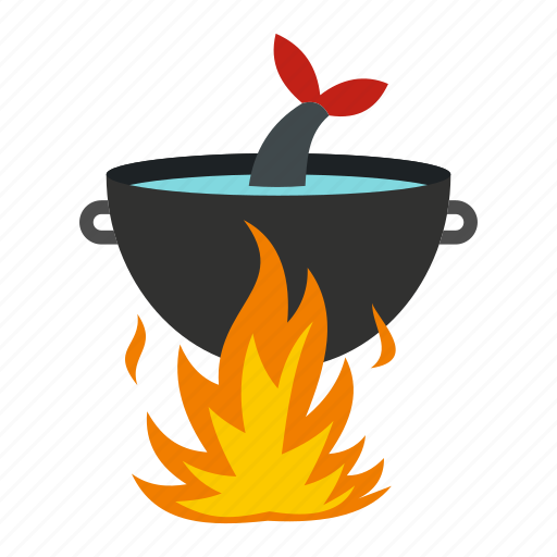 Campfire, cooking, fish, food, hot, outdoor, pot icon - Download on Iconfinder