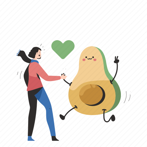 Love, avocado, woman, people, person, healthy, health illustration - Download on Iconfinder