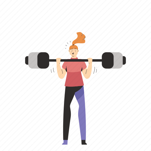 Woman, people, person, weight, gym, workout, fitness illustration - Download on Iconfinder