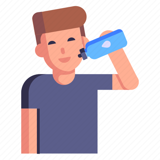 Water bottle, drinking water, drinking, avatar, person icon - Download on Iconfinder