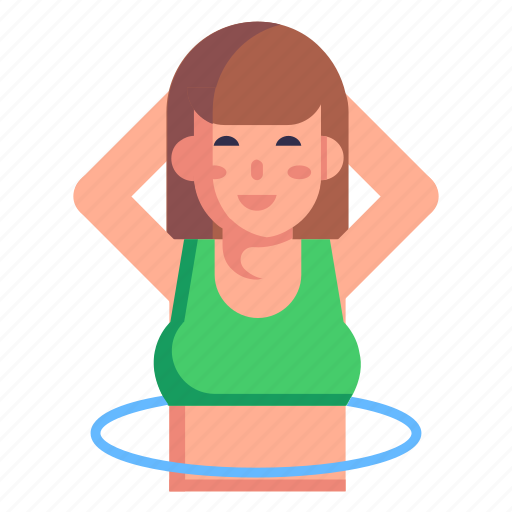 Ring exercise, hoop exercise, aerobics, workout, hula hoop icon - Download on Iconfinder