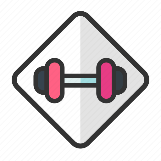 Gym, alert, fitness, sport, game, badge, warning icon - Download on Iconfinder