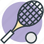 racket, sports, squash racket, tennis ball, tennis racket 