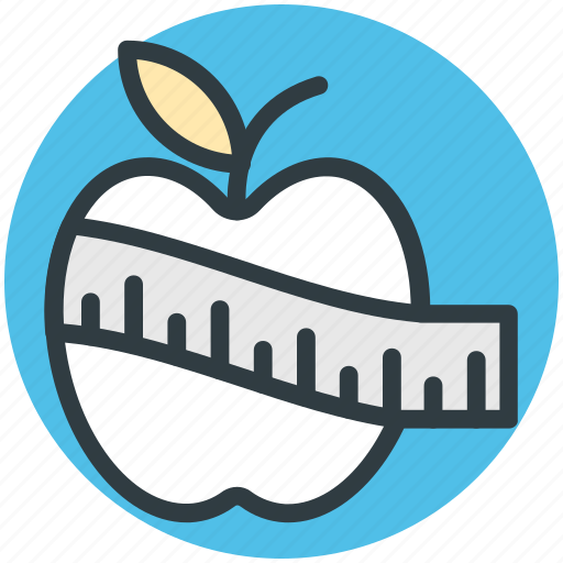 Apple, healthy diet, healthy food, measuring tape icon - Download on Iconfinder