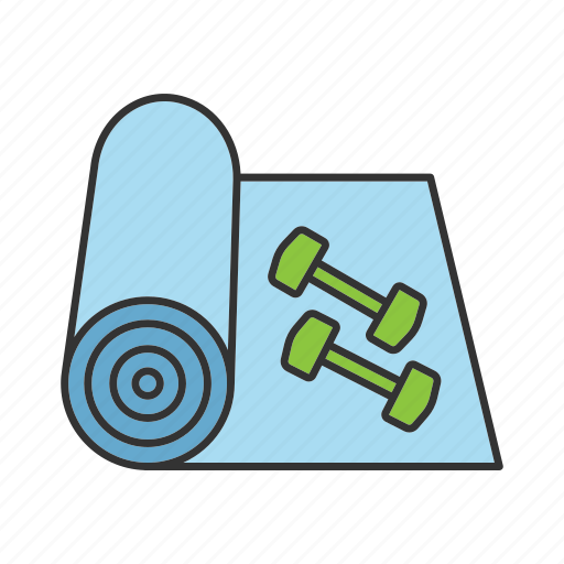 Dumbbell, fitness, mat, sport, training, workout, yoga icon - Download on Iconfinder