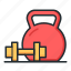 weights, kettlebell, dumbbell, sport 