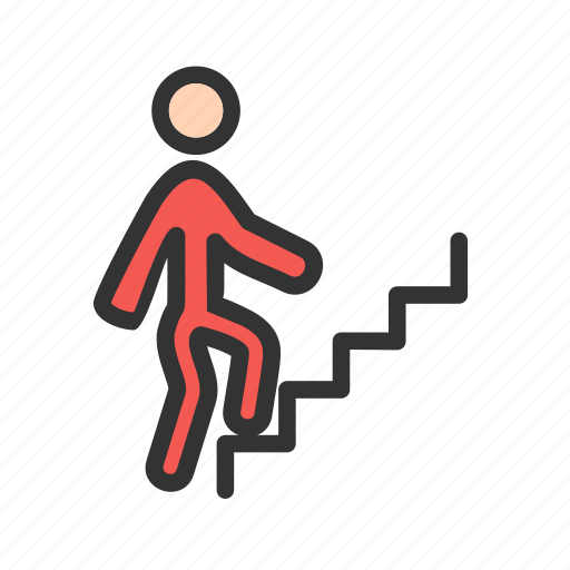 Person, climbing, stairs icon - Download on Iconfinder