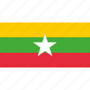 country, flag, myanmar