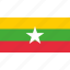 country, flag, myanmar 