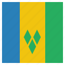 and, country, flag, grenadines, saint, the, vincent